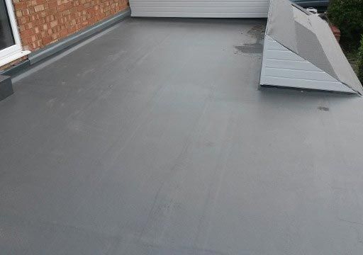 rubber roofing work that has been installed by our team