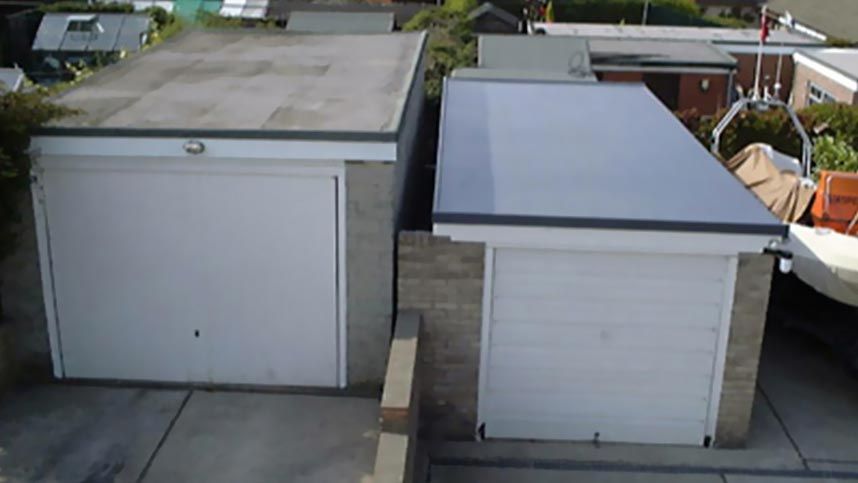 A new flat garage roof installed by our team