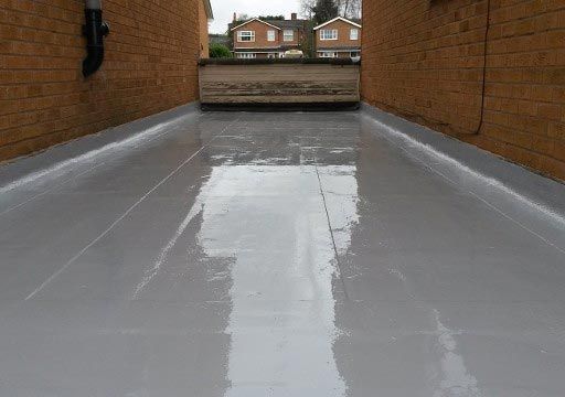 A large rubber roof that has been installed by our staff