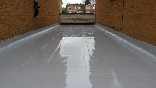 A large rubber roof that has been installed by our staff